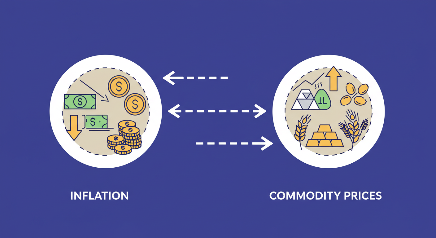 コモディティ商品とインフレヘッジのイメージ画像